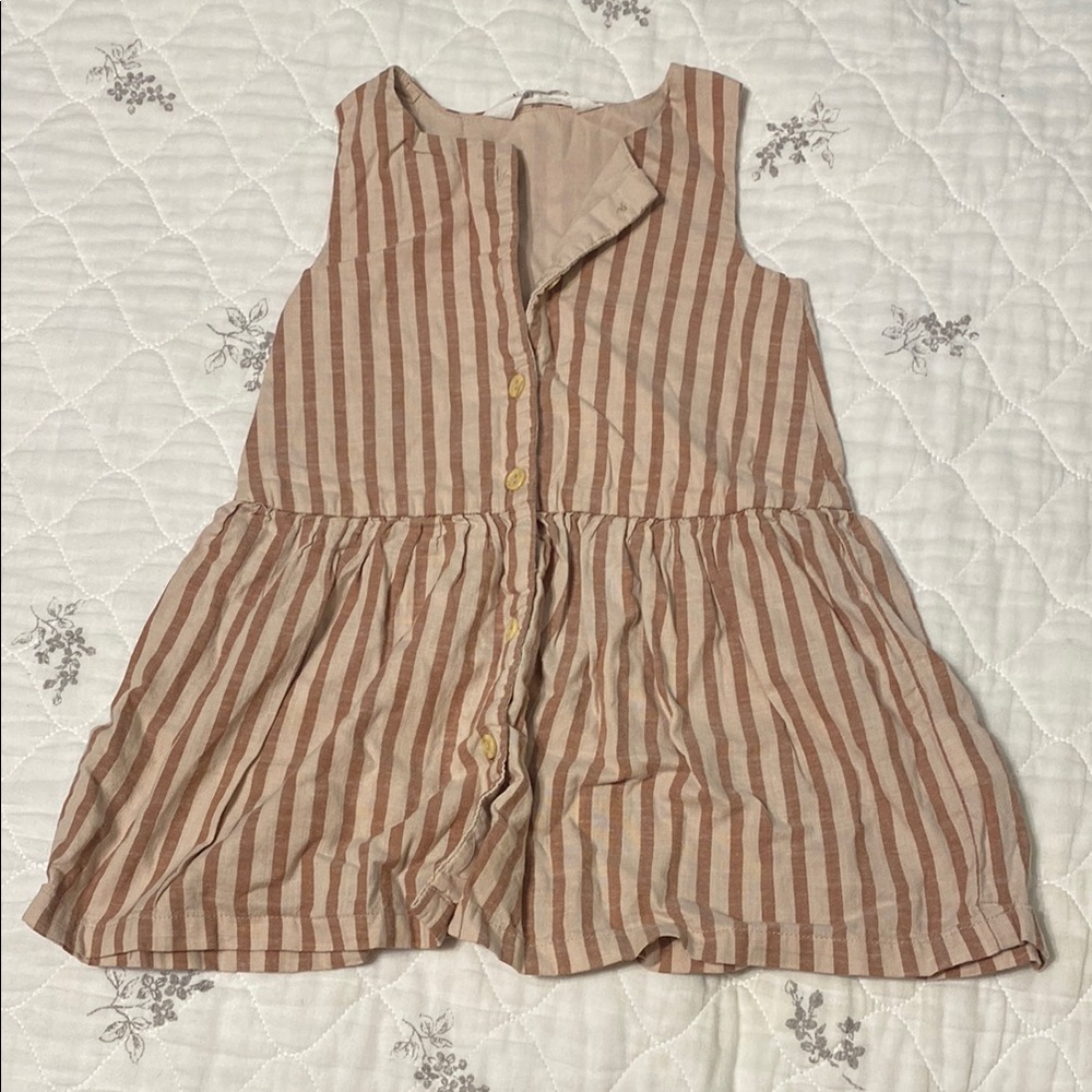 H&M Kids Beige and White Dress